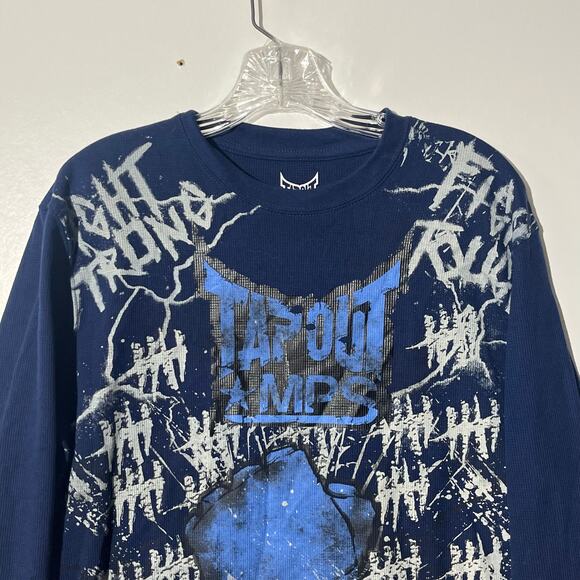 Vintage Y2K TAPOUT MPS Grunge Beat Em All Graphic Long Sleeve Shirt Mens Size‎ L - Picture 2 of 8